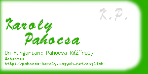 karoly pahocsa business card